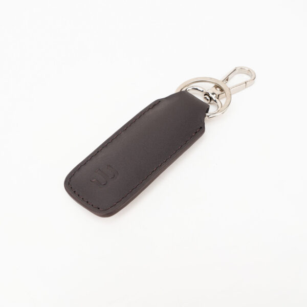 Chocolate Brown Leather Key Ring - Image 2